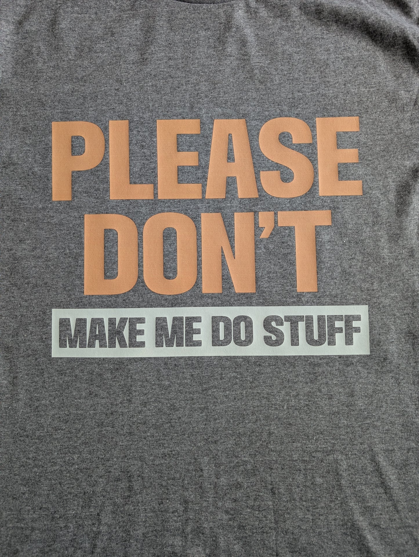 Funny quote T-shirt L Cotton Grey Short Sleeve DTF printed.