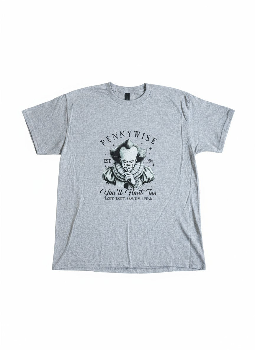 pennywise Graphic T-Shirt | Streetwear Unisex Cotton Tee | Size L